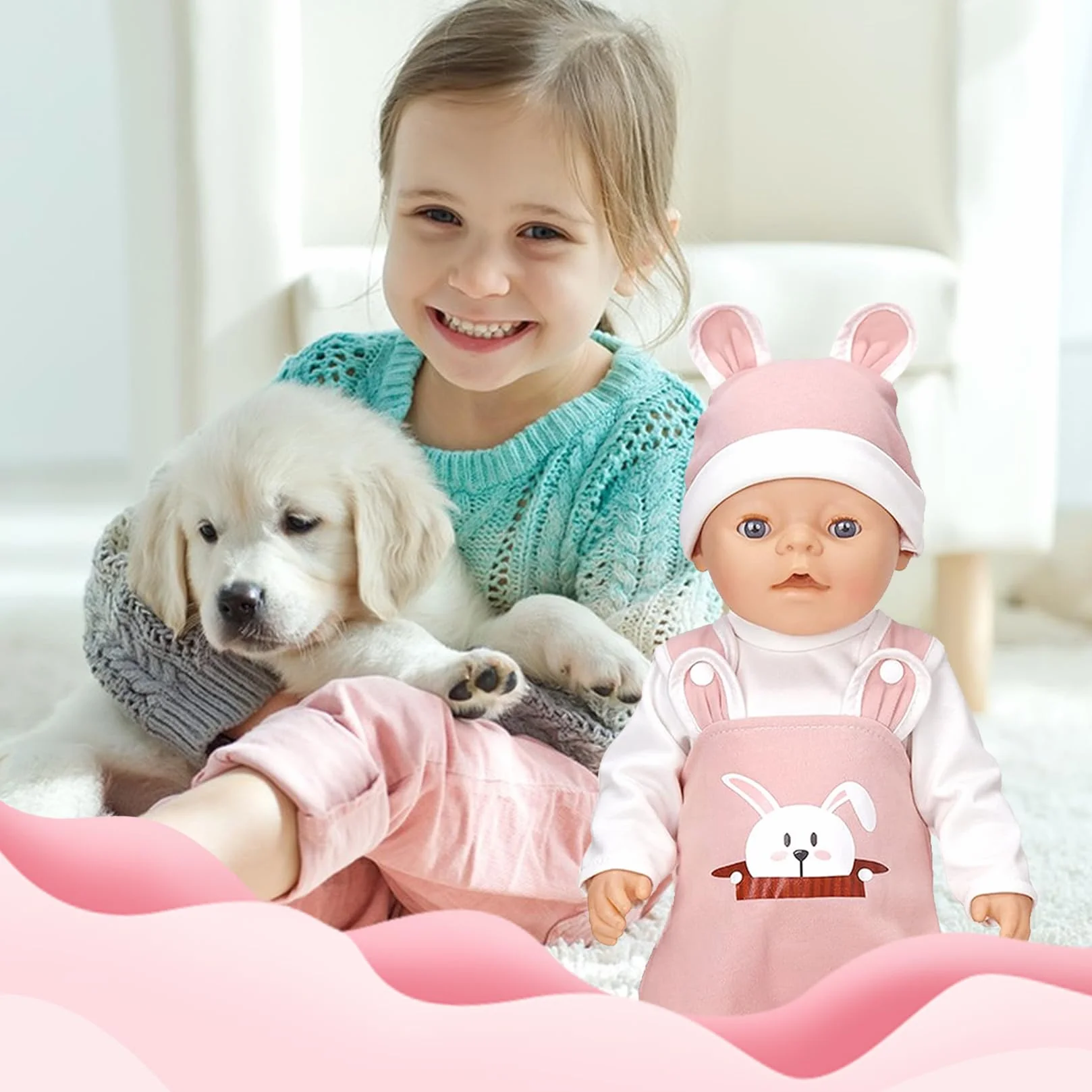 Ubranka dla lalek Akcesoria dla lalek z kapeluszem Spodnie z długim rękawem Akcesoria dla lalek 35-43 cm Prezent dla dzieci Dziewczynki Chłopcy(lalki nie są dołączone)