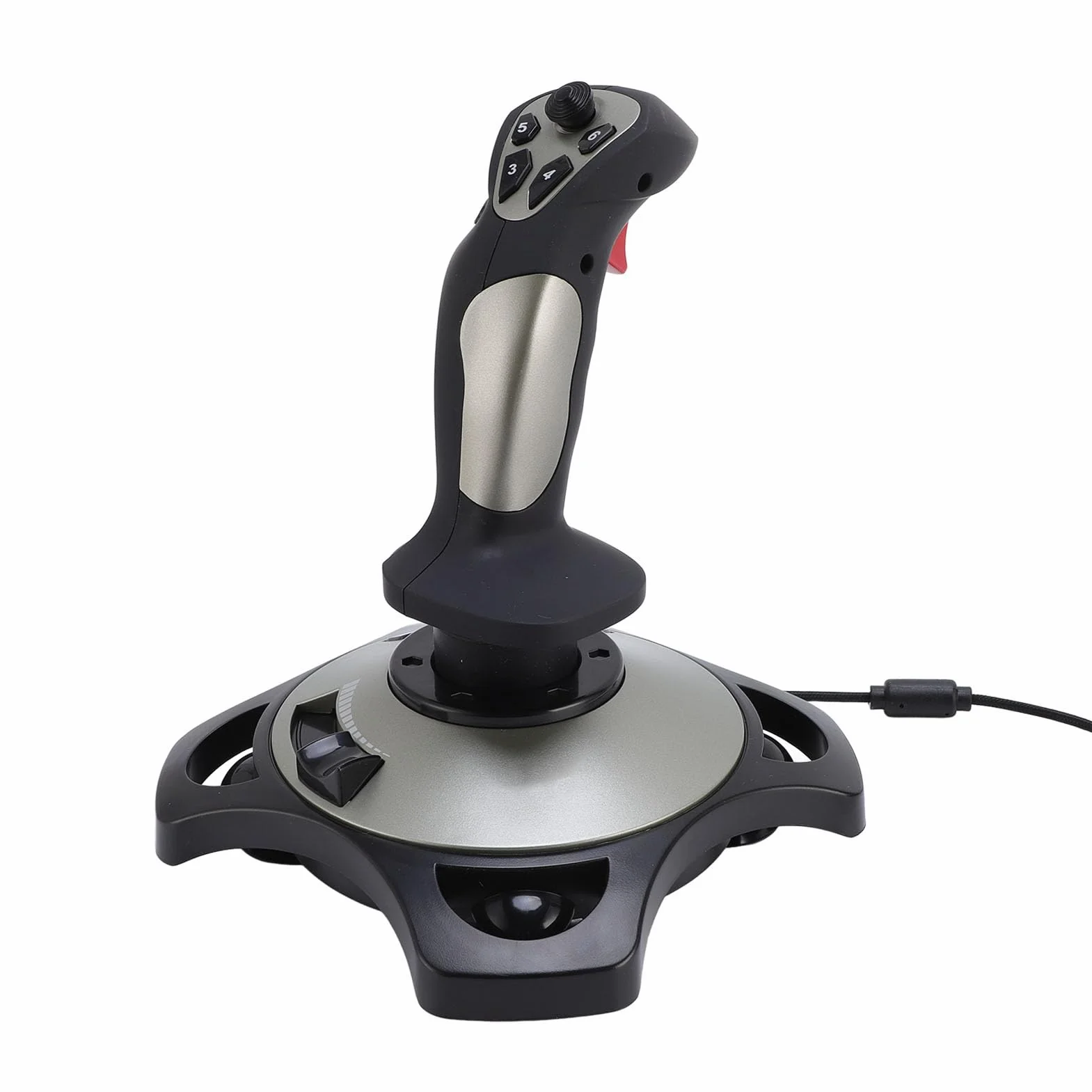 Cocoarm Kontroler Typu Joystick do Symulatora Lotu, Drążek Kierowniczy ABS USB z Wibracjami, Sterowanie 4 Osiami, 12 Programowalnych Przycisków i Przepustnica do Gier Lotniczych na PC w Systemie 7 8