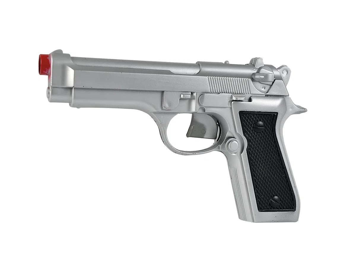 Simba 108022556 – pistolet kulowy z amunicją, 3-krotne sortowanie, tylko jeden artykuł, 100 bombek, 21 cm, pistolet dla dzieci od 3 lat