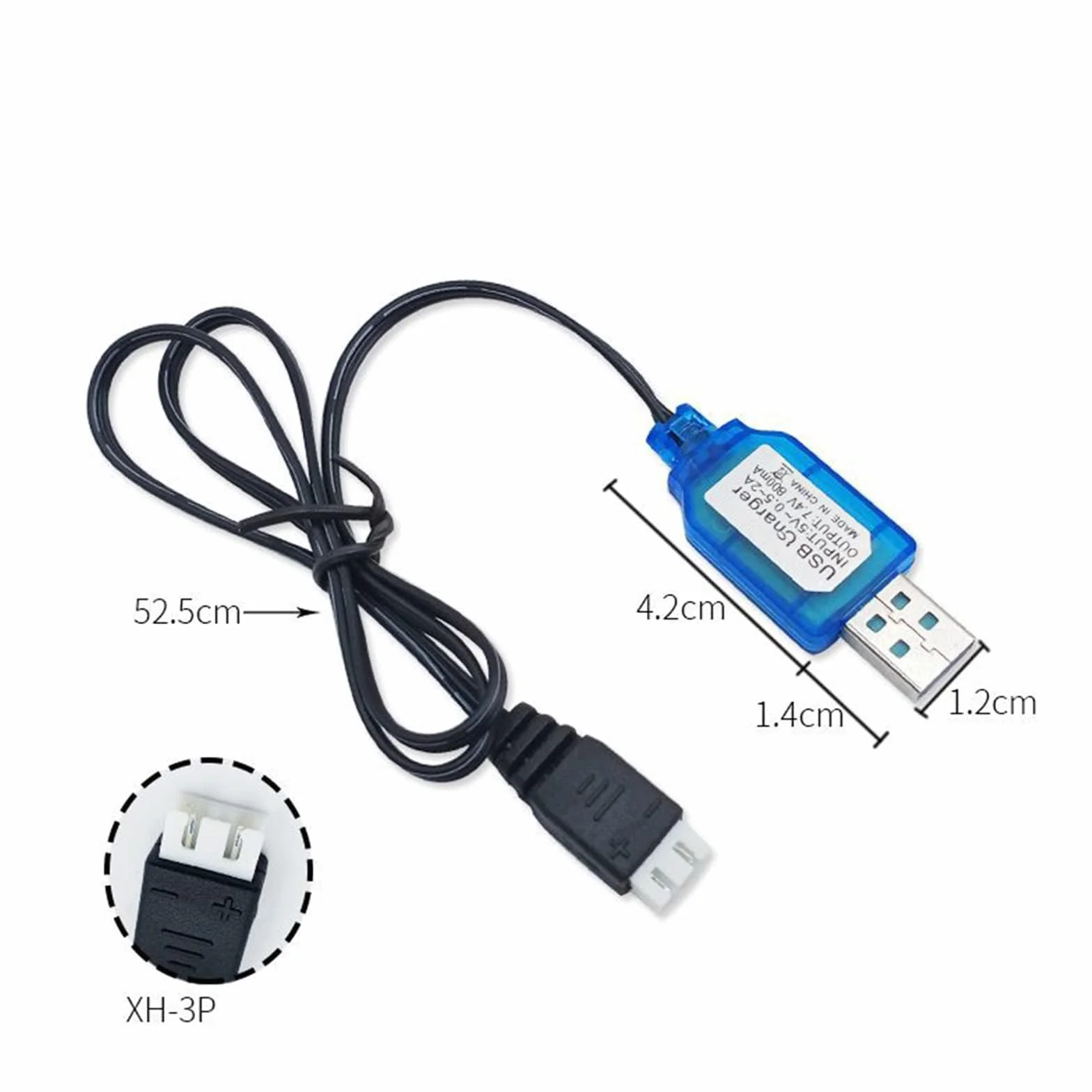 2 szt. 7,4 V 2S LiPo ładowarka USB RC złącze baterii z wtyczką XH-3P do pistoletu kulowego RC samochód FPV Drone Quadcopter