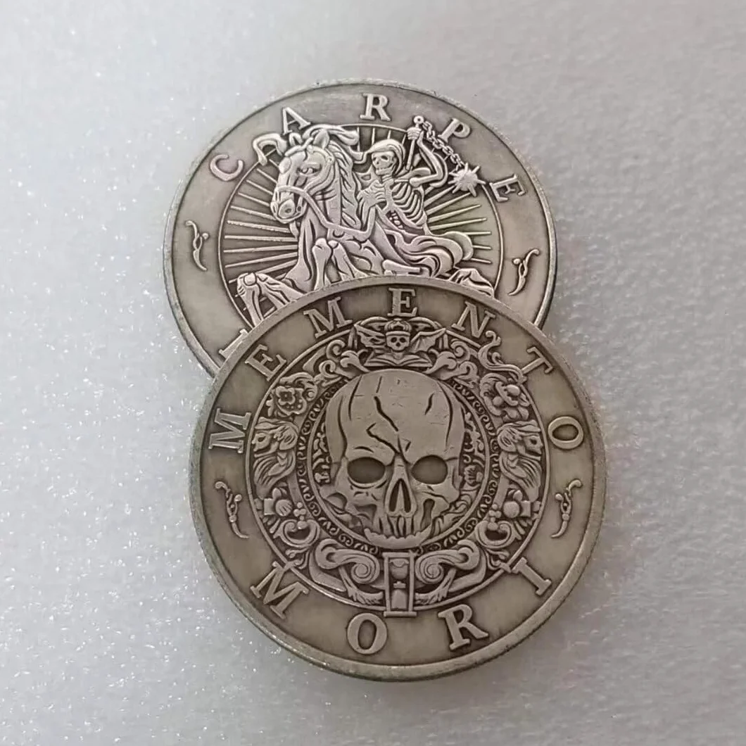 YIQILAFADA Memento Mori Medal Carpe Diem Stoicyzm Pamiątkowe Monety Hobo Moneta dla kolekcjonera