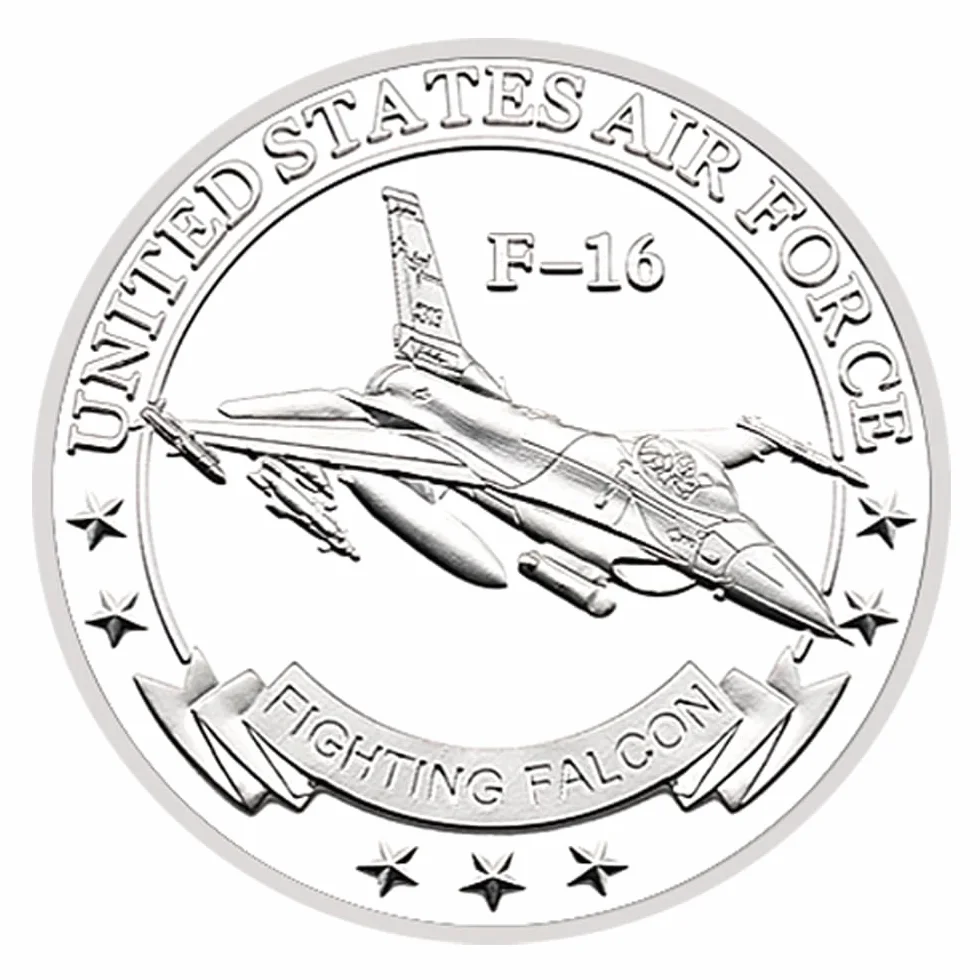 F-16 Fighter Challenge Coin US Air Force Fighting Falcon Fighter pamiątkowa kolekcja monet prezent