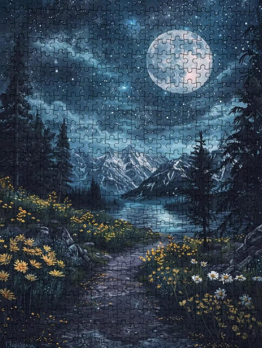 Puzzle 4000 elementów, księżyc Chryzantema, puzzle dla dorosłych 4000, klasyczne puzzle, puzzle dla całej rodziny, z pięknym opakowaniem, dekoracja, puzzle i prezenty FNKL3-1147