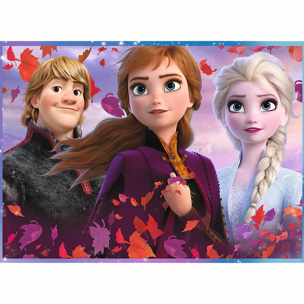 Trefl Podróż w Nieznane Puzzle 4 w 1 Disney Frozen 2 o Wysokiej Jakości Nadruku dla Dzieci od 4 lat