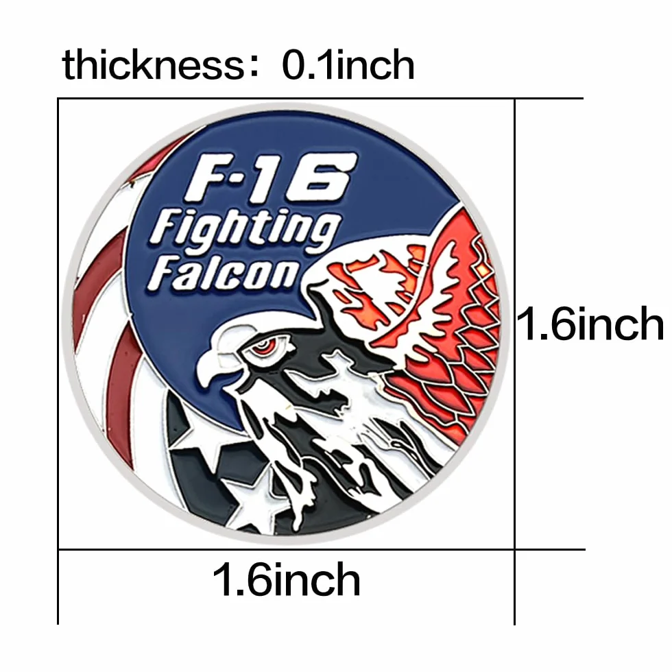 F-16 Fighter Challenge Coin US Air Force Fighting Falcon Fighter pamiątkowa kolekcja monet prezent