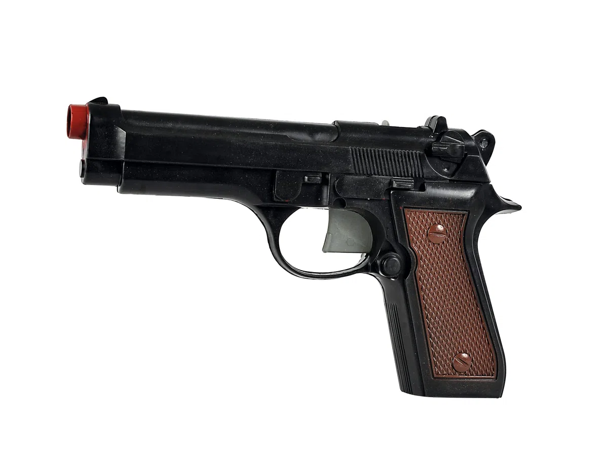 Simba 108022556 – pistolet kulowy z amunicją, 3-krotne sortowanie, tylko jeden artykuł, 100 bombek, 21 cm, pistolet dla dzieci od 3 lat