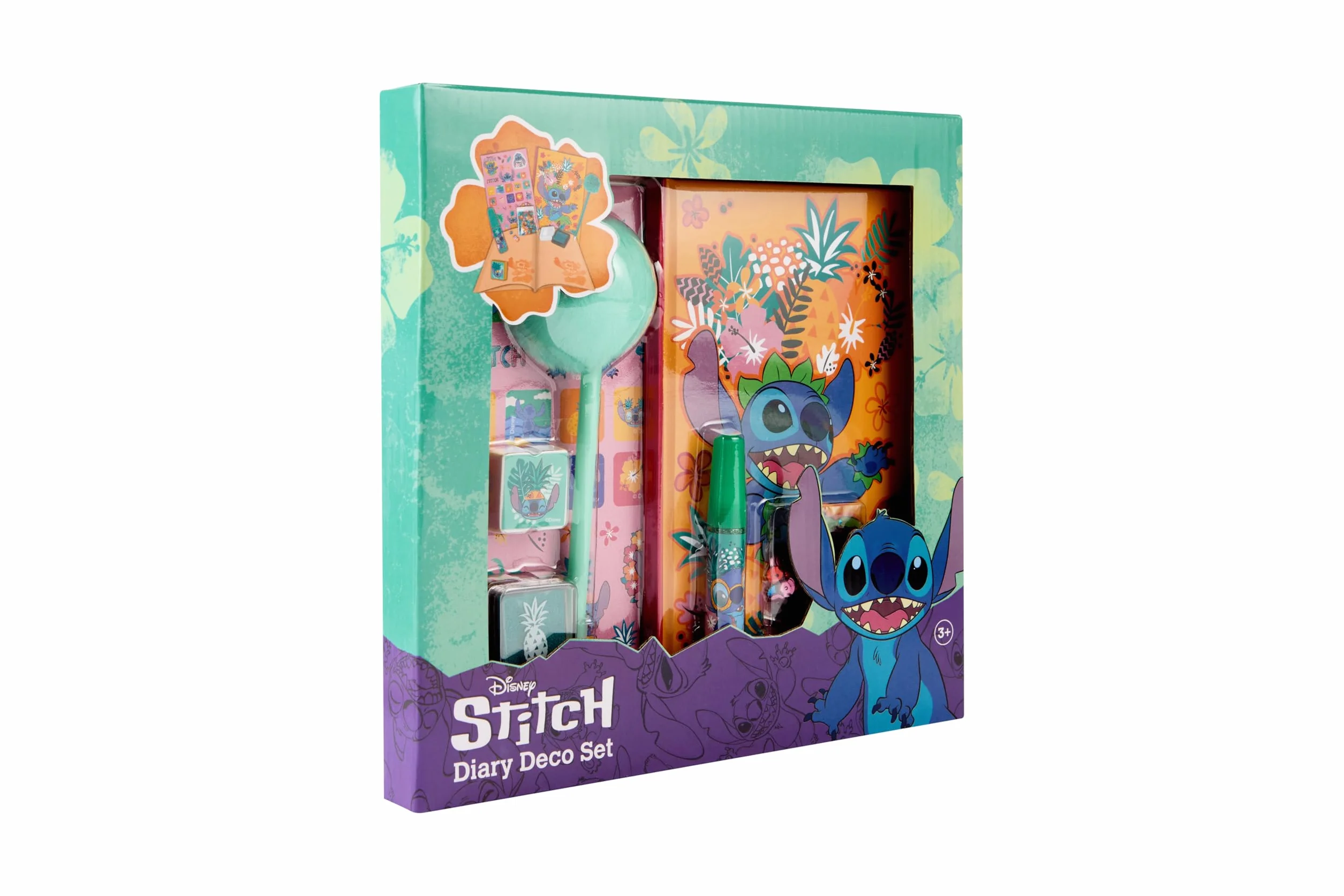 Disney Stitch zestaw do pamiętnika dla dzieci, super zestaw do dekoracji dziennika z naklejkami, znaczkami i brokatem, kreatywny prezent dla dziewczynek od 3 lat, pamiętnik DIY z długopisem