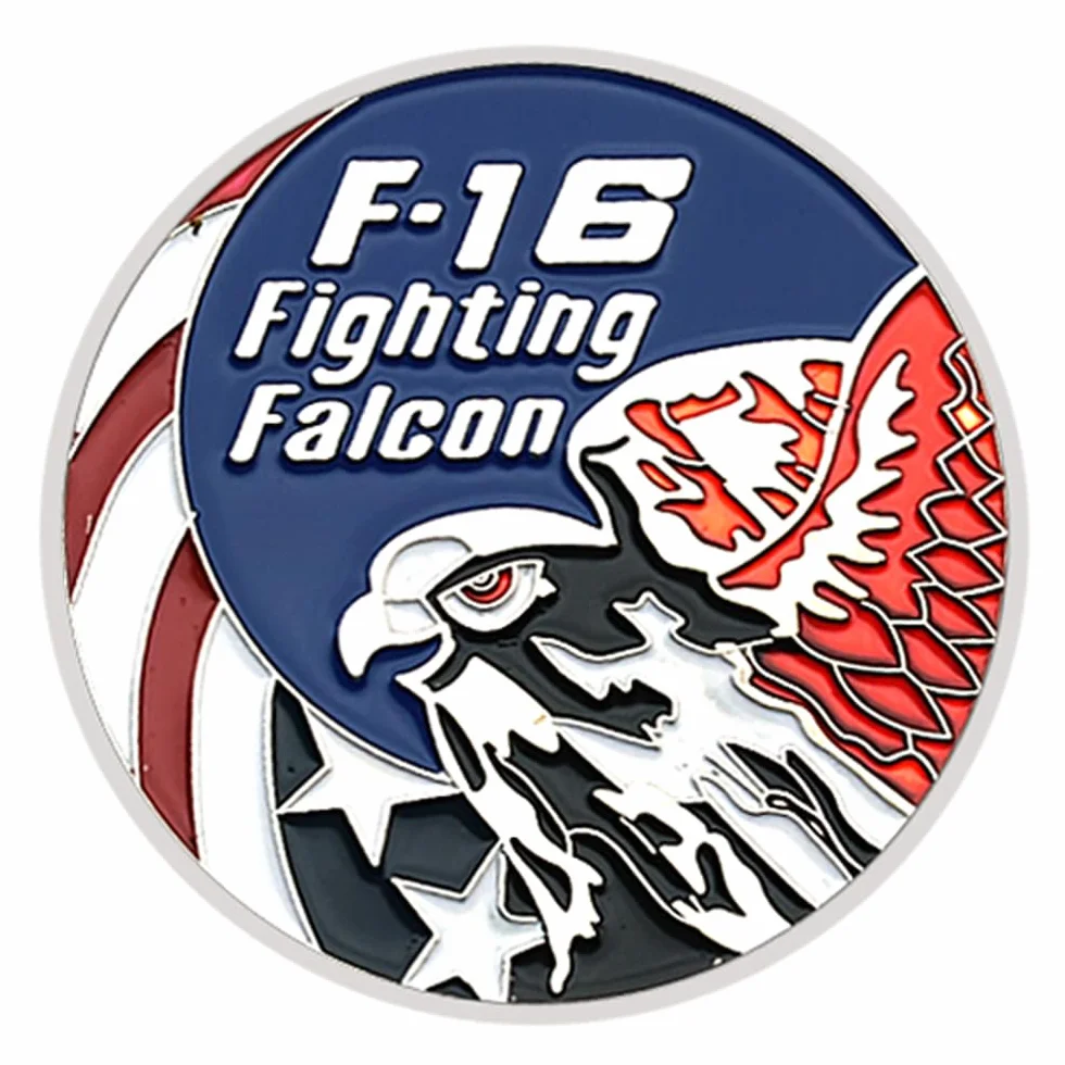 F-16 Fighter Challenge Coin US Air Force Fighting Falcon Fighter pamiątkowa kolekcja monet prezent
