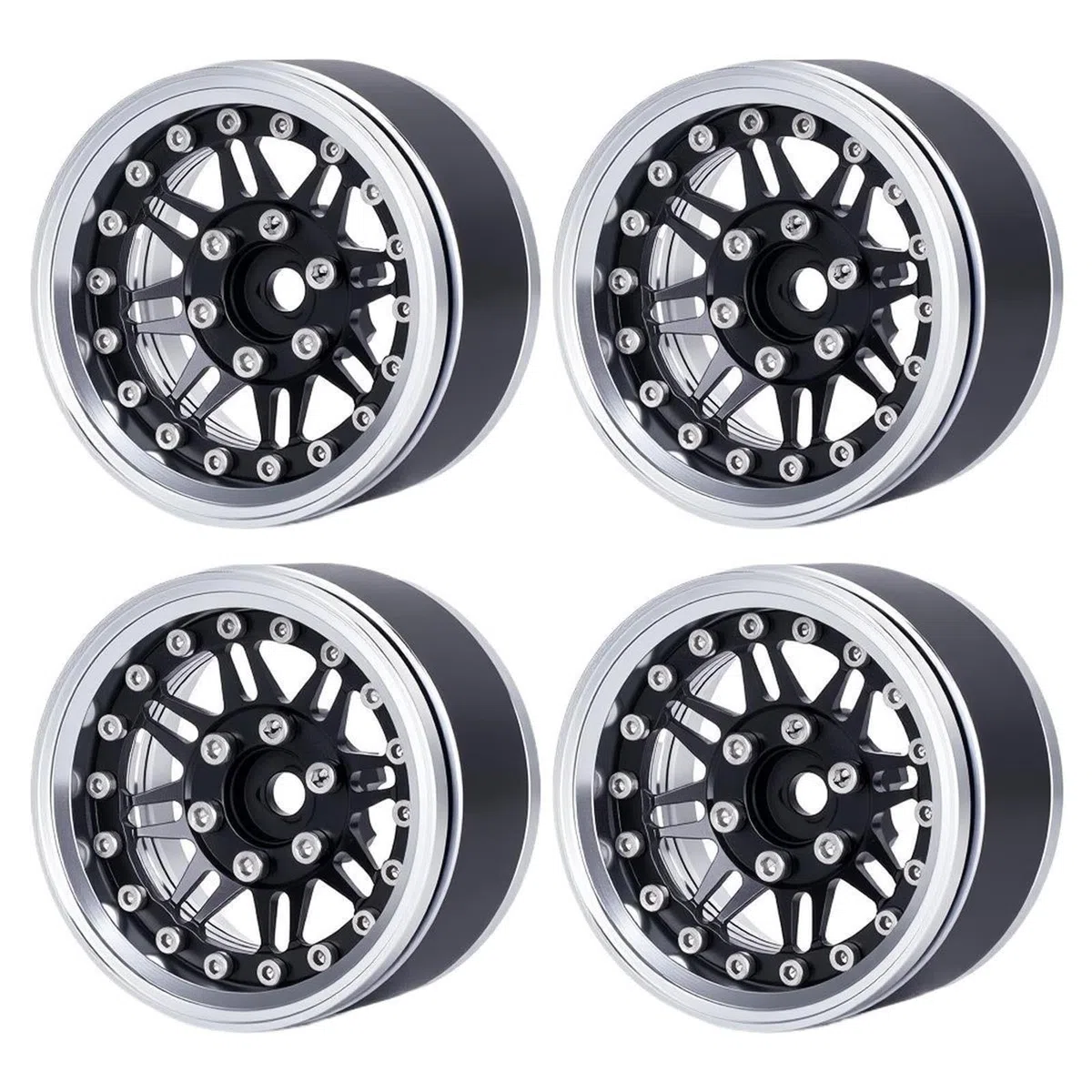 1,9" CNC Aluminium Beadlock felgi do 1/10 RC Crawler Axial SCX10 TRX4 TRX6 Gen8 Upgrade Parts (Black)