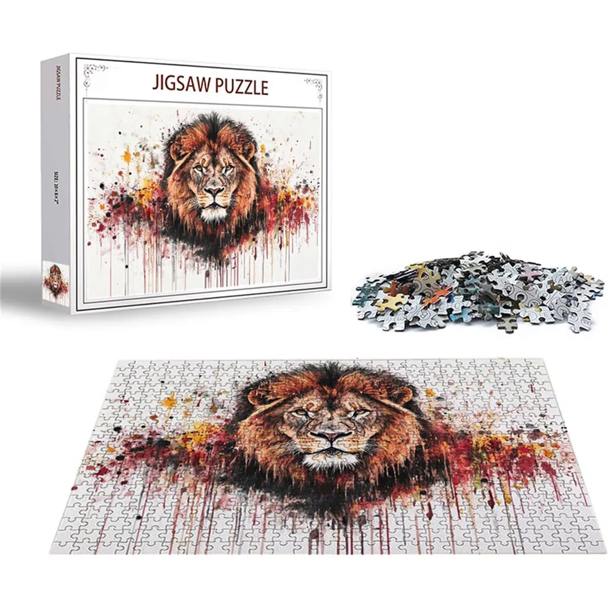 Puzzle 2000 sztuk Lew Puzzle Zwierzę Układanka Drewno, Dorosłe Klasyczne DiY Gra Wyzwanie Idealnie Pasuje między nimi literami z tyłu Wysokiej jakości układanki dla dzieci Dorosłych Wiek 14 lat Y-6