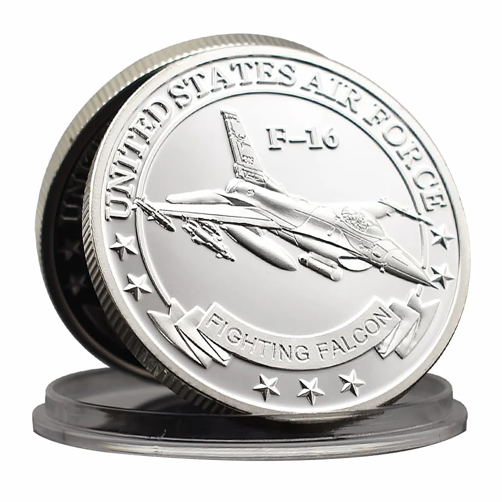 F-16 Fighter Challenge Coin US Air Force Fighting Falcon Fighter pamiątkowa kolekcja monet prezent