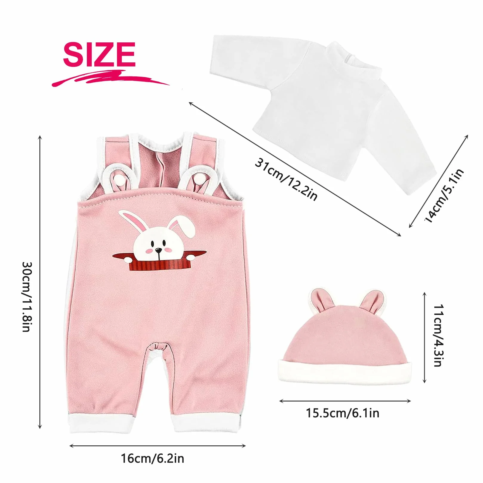 Ubranka dla lalek Akcesoria dla lalek z kapeluszem Spodnie z długim rękawem Akcesoria dla lalek 35-43 cm Prezent dla dzieci Dziewczynki Chłopcy(lalki nie są dołączone)