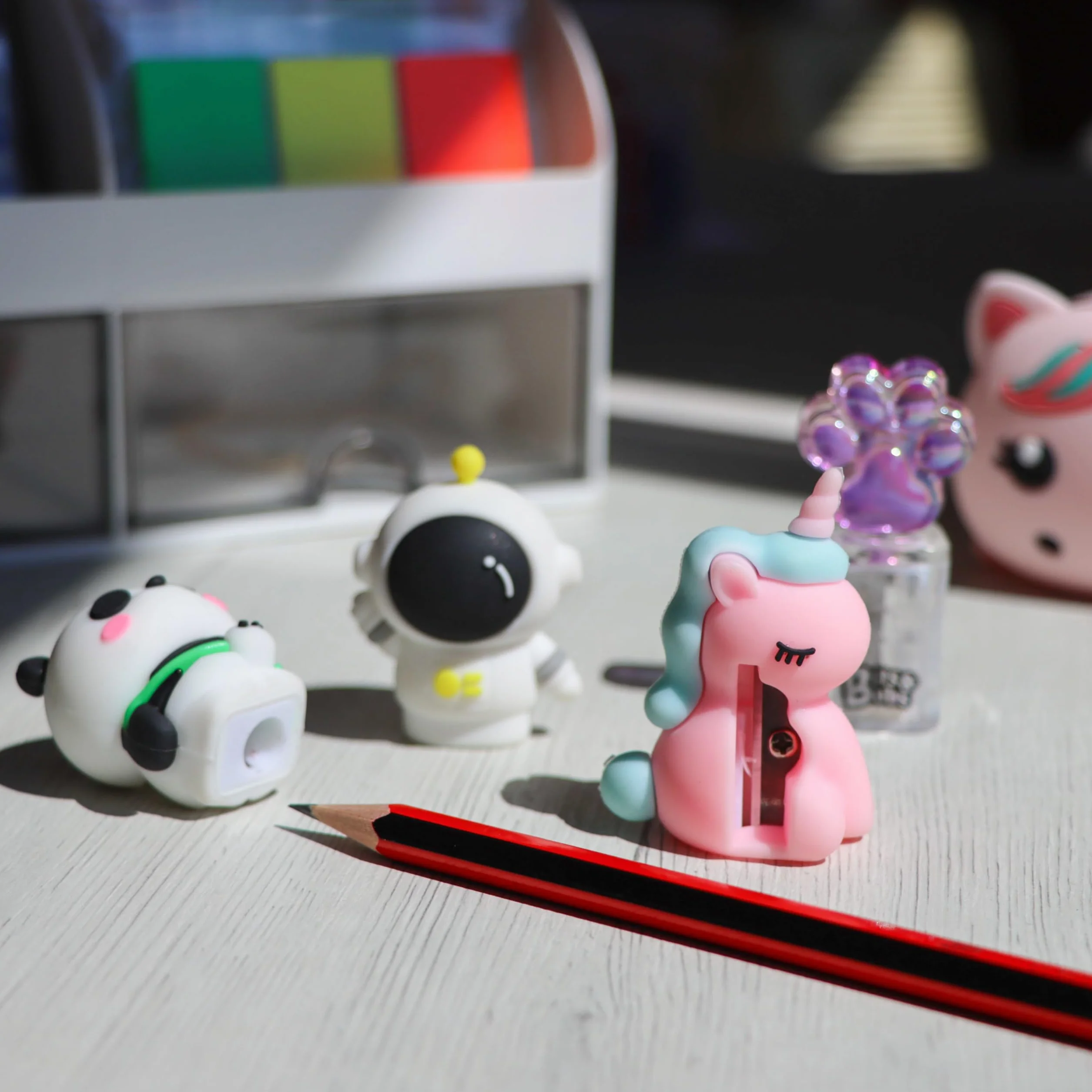 Grafoplas - Zestaw 2 ostrzałek Bits & Bobs Footprint-Unicorn, ze stalowym ostrzem, pakiet szkolny idealny na powrót do szkoły i prezent na urodziny i imprezy dla dzieci