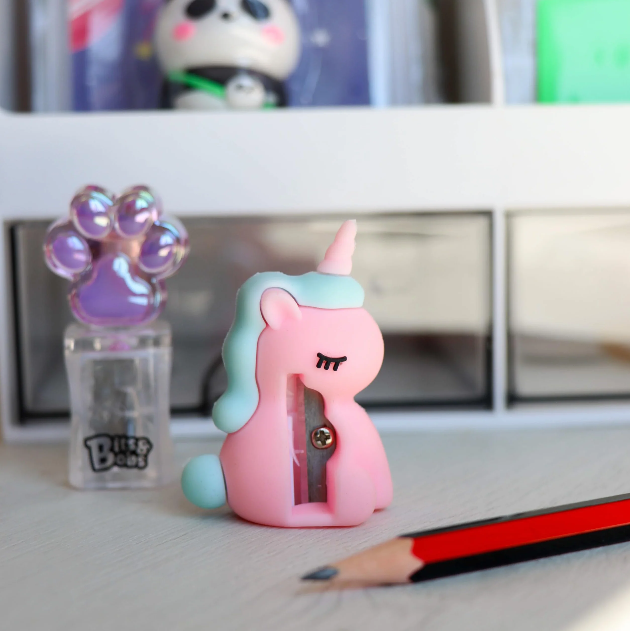 Grafoplas - Zestaw 2 ostrzałek Bits & Bobs Footprint-Unicorn, ze stalowym ostrzem, pakiet szkolny idealny na powrót do szkoły i prezent na urodziny i imprezy dla dzieci