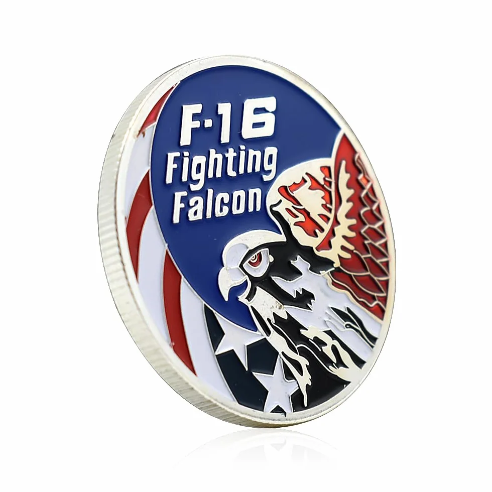 F-16 Fighter Challenge Coin US Air Force Fighting Falcon Fighter pamiątkowa kolekcja monet prezent