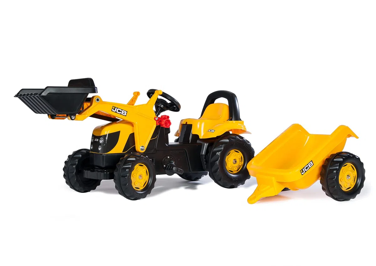 Rolly Toys Rolly Kid JCB traktor z ładowaniem czołowym i przyczepą