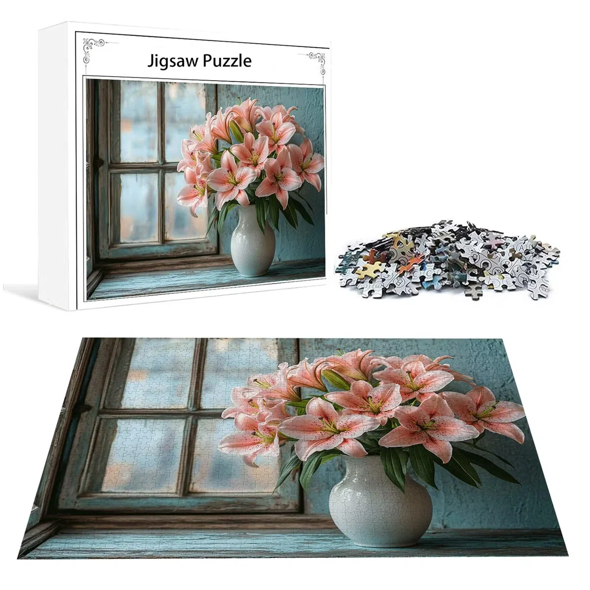 Puzzle kwiatowe, 1500 elementów, dla dorosłych, klasyczne puzzle, wazon, wyrafinowane, trudne, edukacyjne, dla dzieci, drewniane puzzle, duże puzzle, odpowiednie dla wszystkich grup wiekowych P-860