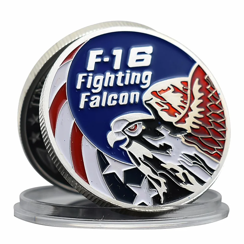 F-16 Fighter Challenge Coin US Air Force Fighting Falcon Fighter pamiątkowa kolekcja monet prezent