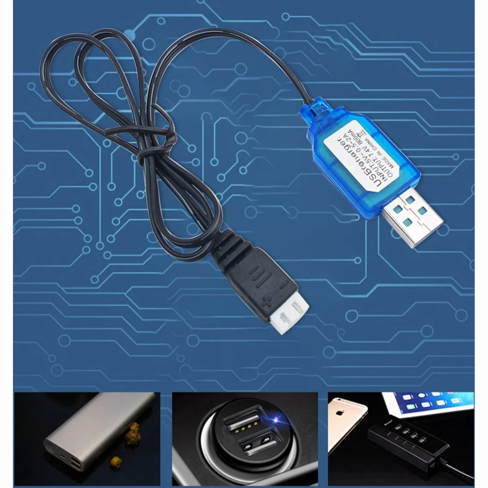 2 szt. 7,4 V 2S LiPo ładowarka USB RC złącze baterii z wtyczką XH-3P do pistoletu kulowego RC samochód FPV Drone Quadcopter