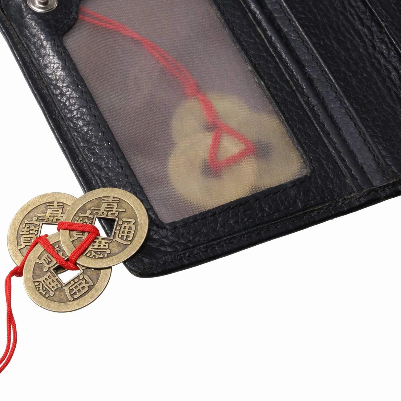 Risegun Chińskie Monety Szczęścia, Feng Shui Monety I-Ching Chińskie Monety Szczęście Monety Feng Shui Ching Tradycyjne monety Czerwone Druty dla(10)
