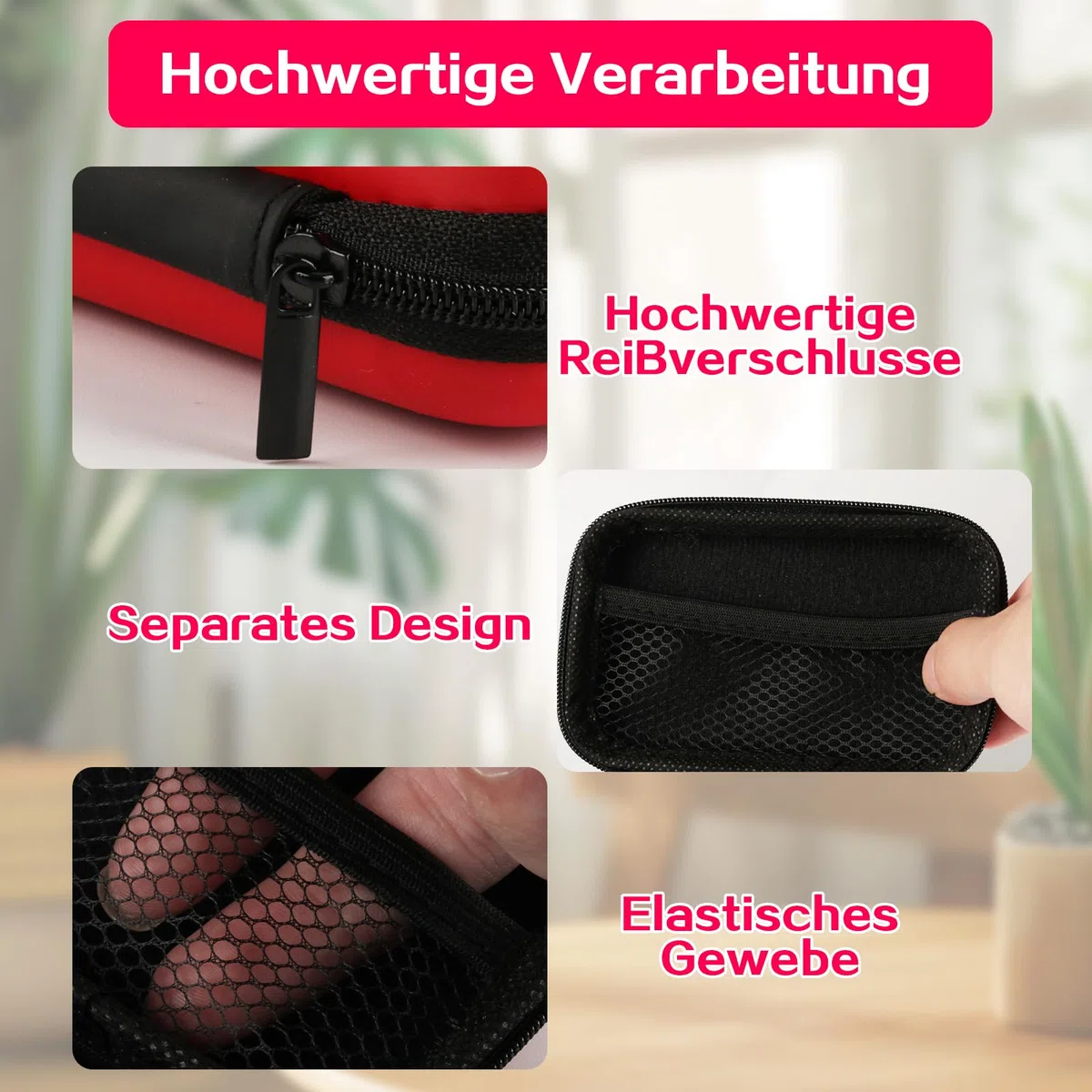 4-częściowy zestaw etui na karty do gry, organizer na kable, torba na karty UNO, walizka, kabel do przechowywania kabli, czarny, czerwony, fioletowy, błękitny