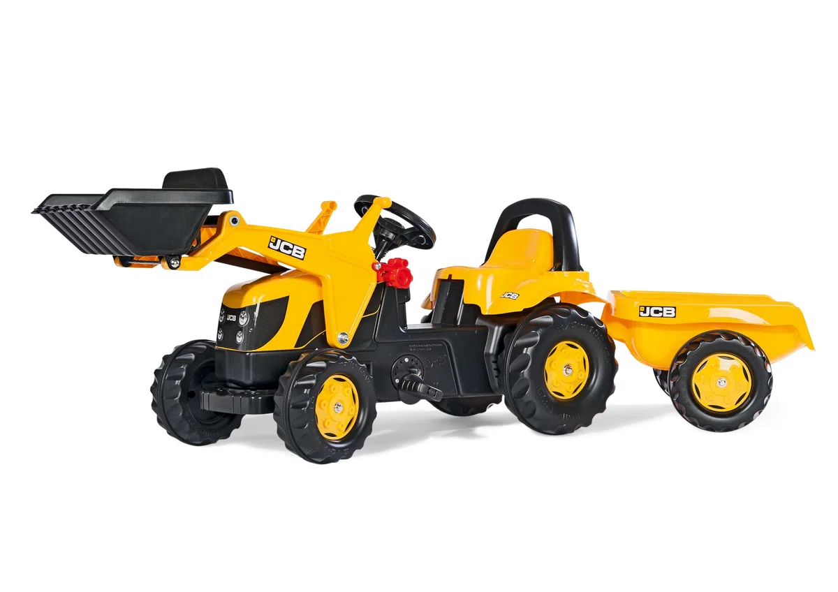 Rolly Toys Rolly Kid JCB traktor z ładowaniem czołowym i przyczepą